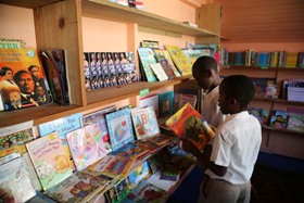 Students at Mount Zion library