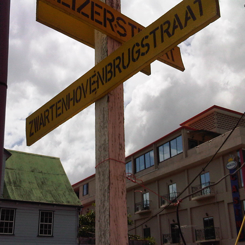 Suriname street sign