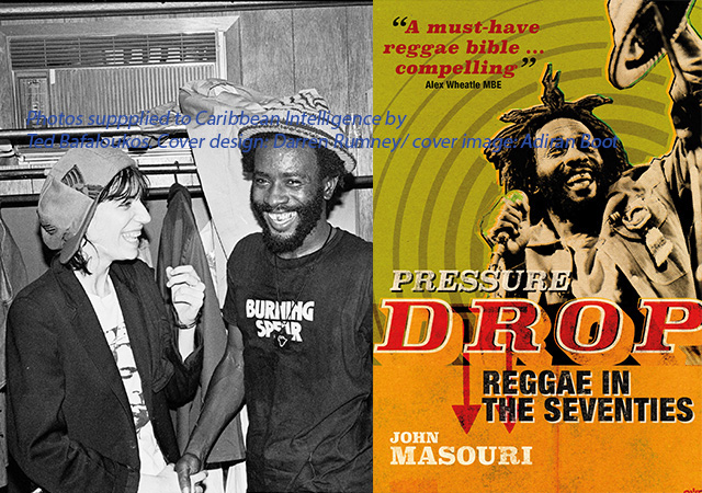 Book review and interview. pictures show Winston Rodney (Burning Spear) with punk star Patti Smith and book cover