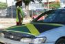 car bonnet with Jamaican flag